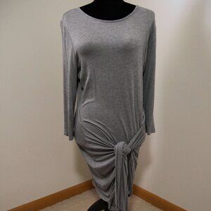 Grey Long Tunic/Dress with Knot